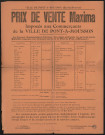 Prix de vente maxima imposés aux commerçants de la ville de Pont-à-Mousson