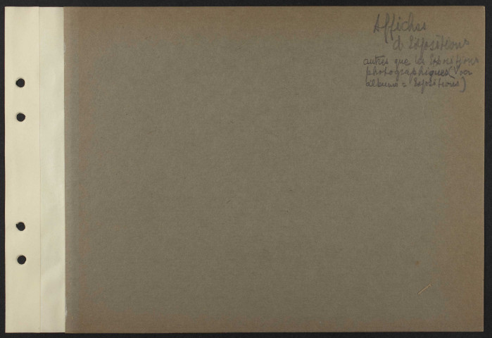 Intercalaire "Affiches d'expositions autres que les expositions photographiques (Voir albums : expositions)"