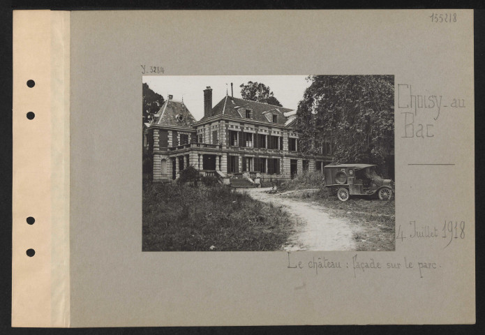 Choisy-au-Bac. Le château : façade sur le parc