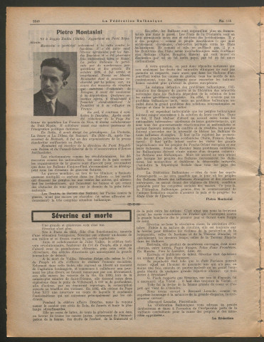 Mai 1929 - La Fédération balkanique