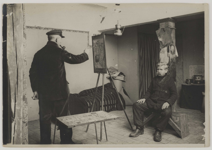 Angers. Dépôt de Mongazon. Internés. Artiste peintre