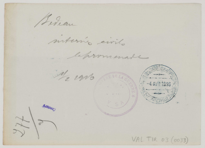 Bedeau. Internés civils. La promenade