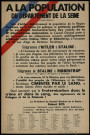 A la population du département de la Seine : télégramme d'Hitler à Staline ... télégramme de Staline à Ribbentrop