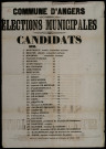 Commune d'Angers... Élections municipales : candidats…