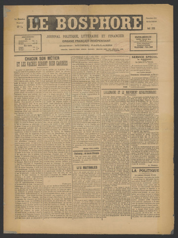 Novembre 1919 - Le Bosphore