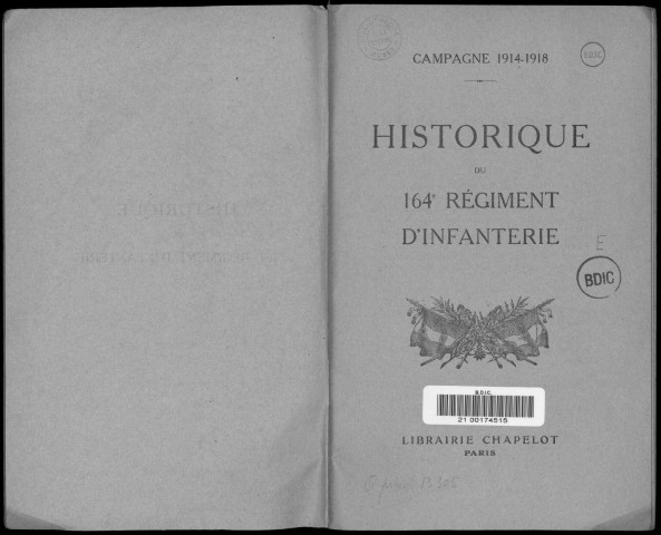Historique du 164ème régiment d'infanterie