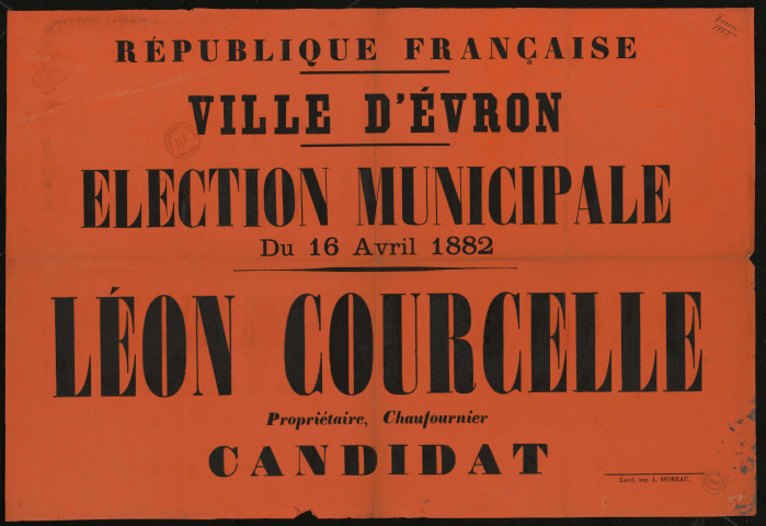 Élection Municipale : Léon Courcelle... Candidat