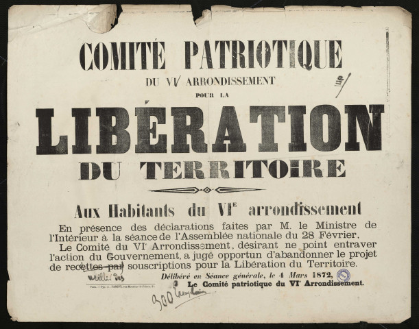 Comité patriotique du VI arrondissement pour la libération du territoire