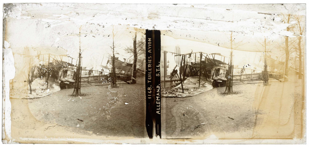 Tuileries. Avion allemand. S.T.L.