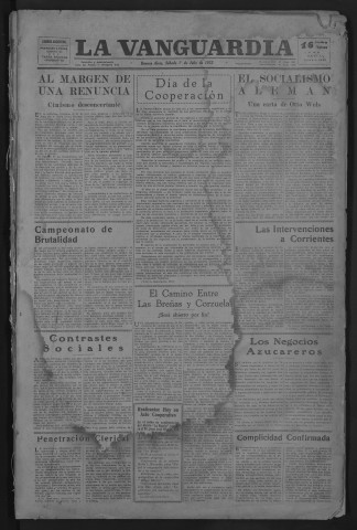 Juillet 1933 - La Vanguardia