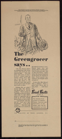 The Greengrocer says : food facts