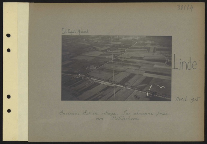 Linde. Environs est du village. Vue aérienne prise vers Pollinchove