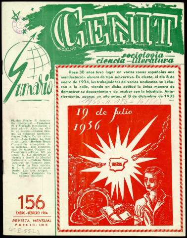 Cénit (1964 ; n° 156 - 161). Sous-Titre : Revista de sociología, ciencia y literatura