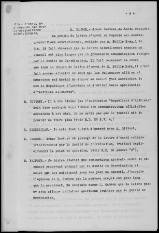 Réunion du 30 août 1919 à 11h. Sous-Titre : Conférences de la paix