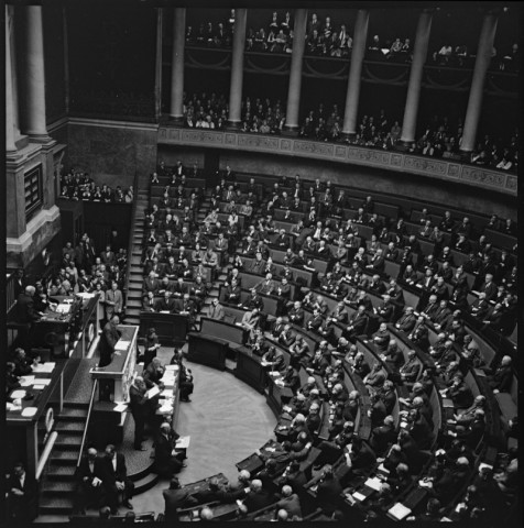 Discours de Georges Pompidou lors de la rentrée parlementaire à l'Assemblée nationale. Charles Vanhecke