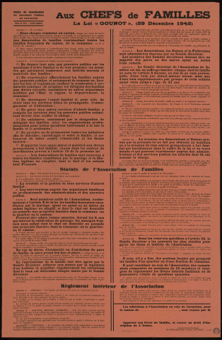 Aux chefs de familles : la loi Gounot