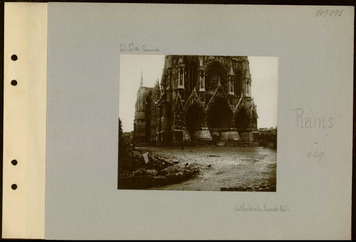 Reims. Cathédrale. Façade nord-ouest