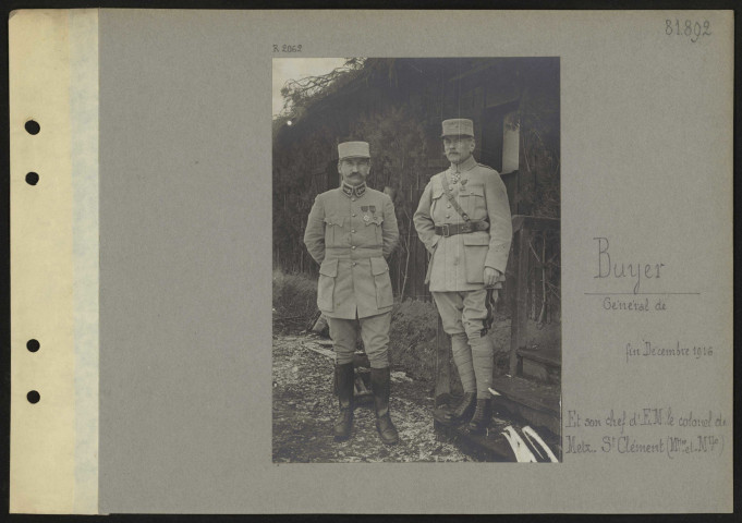 Saint-Clément (Meurthe-et-Moselle). Buyer (général) et son chef d'état-major, le colonel de Metz