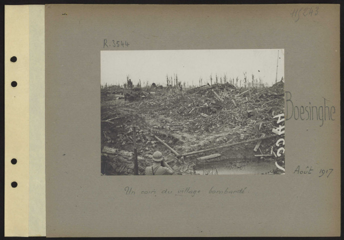 Boesinghe. Un coin du village bombardé