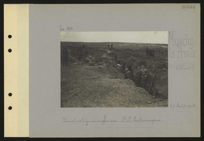 Monchy-le-Preux (près). Dans les lignes anglaises. PS britannique