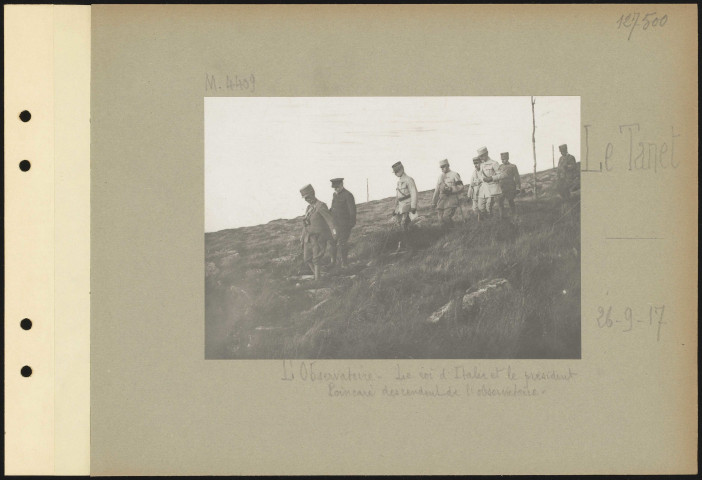 Le Tanet. L'observatoire. Le roi d'Italie et le président Poincaré descendant de l'observatoire