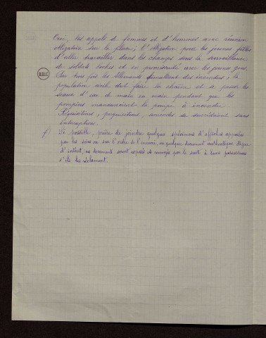 Catillon (59) : réponses au questionnaire sur le territoire occupé par les armées allemandes