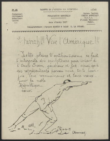 Gazette des ateliers Coutan, Injalbert, Mercié, et Peter - Année 1917 fascicule 25-32 manque le 22, 23, 24.