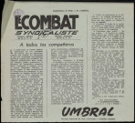 Umbral (1962 : n° 1-13). Sous-Titre : Revista mensual de arte, letras y estudios sociales. Autre titre : Suite de : Suplemento literario de Solidaridad obrera
