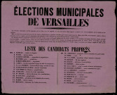 Elections municipales de Versailles : Liste des candidats proposés