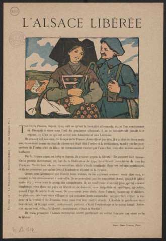 Guerre mondiale 1914-1918. France. Tracts du bureau spécial d'études d'Alsace-Lorraine