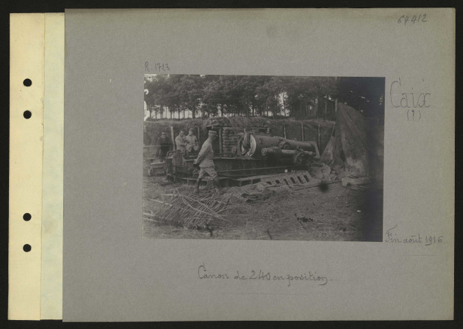 Caix (?). Canon de 240 en position