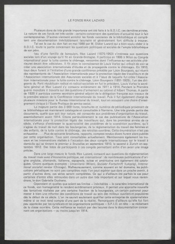 1982 (n°2 à 6) - La Lettre de l'Association des amis de la BDIC & du Musée