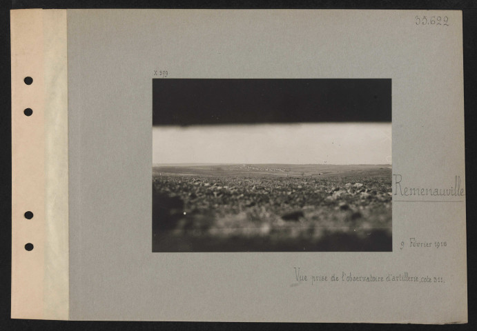 Remenauville. Vue prise de l'observatoire d'artillerie, cote 311