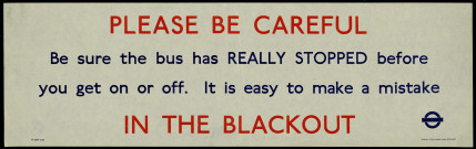 Please be careful : in the blackout