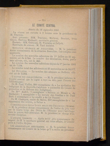 Octobre 1901 - Bulletin officiel de la Ligue des Droits de l'Homme