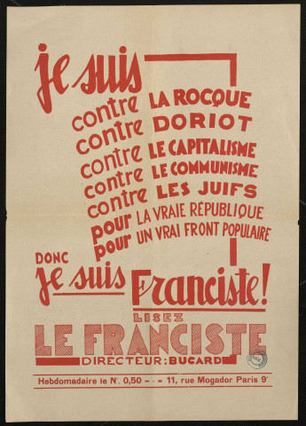 Je suis contre & donc je suis Franciste ! Lisez Le Franciste