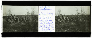La 14e batterie en position au Jaulny près du fort du Rozelier