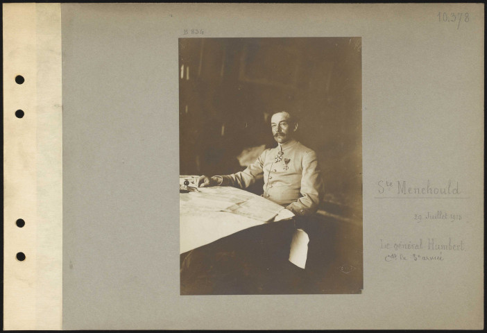 Sainte-Menehould. Le général Humbert commandant la 3e armée