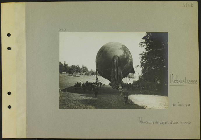 Ueberstrass. Manœuvre de départ d'une saucisse