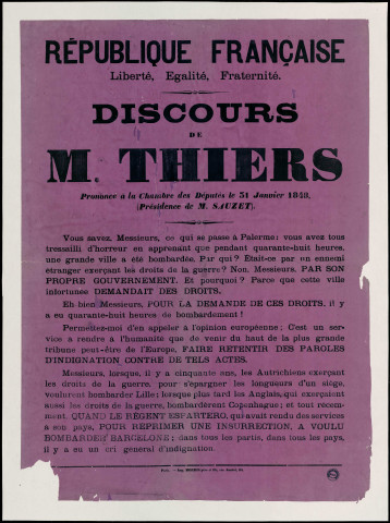 Discours de M. Thiers Prononcé Le 31 Janvier 1848