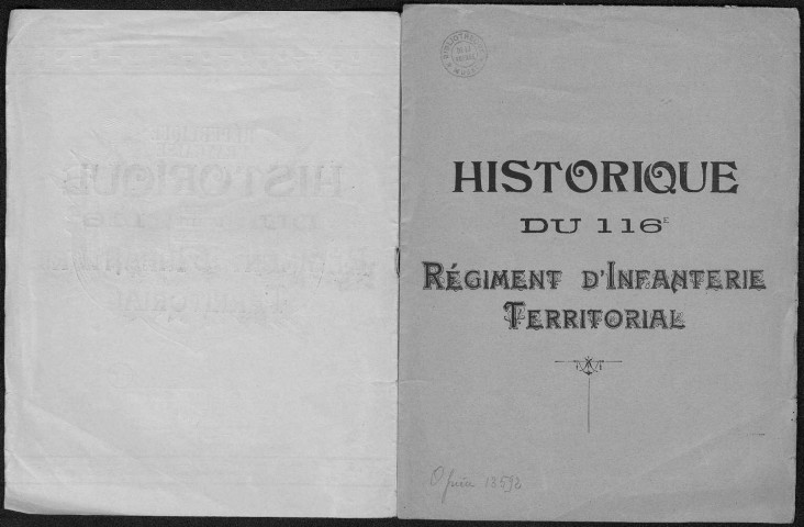 Historique du 116ème régiment territorial d'infanterie