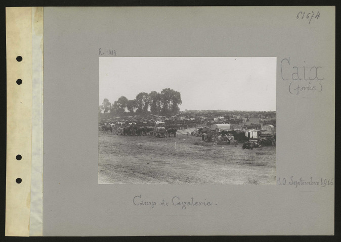 Caix (près). Camp de cavalerie