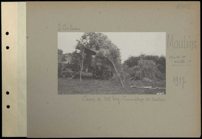 Moulins. Canon de 145 long. Camouflage du tracteur