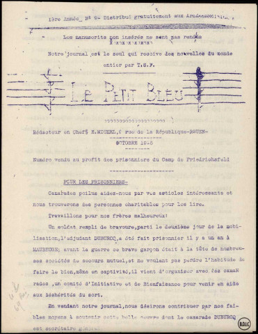 Le petit bleu : N° 09