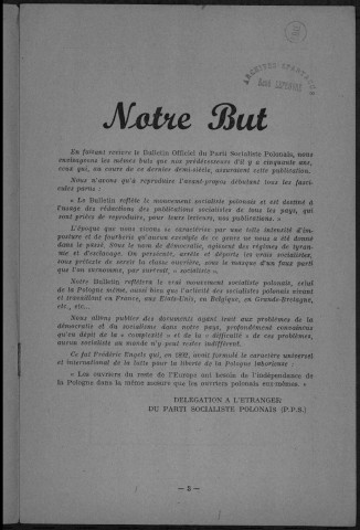 Bulletin officiel du Parti Socialiste Polonais (1947: n°1 - n°3)