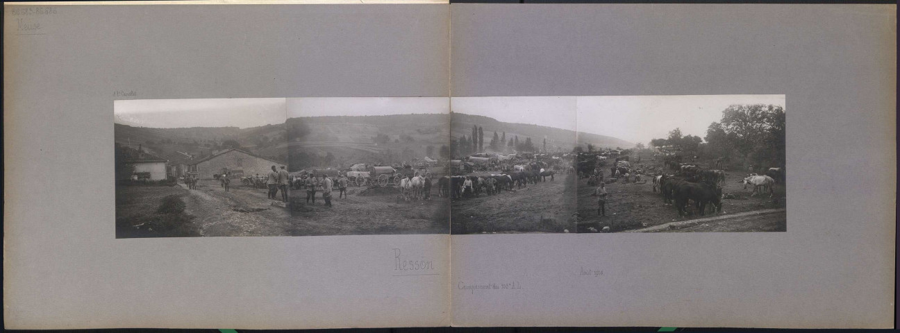 Resson (Meuse). Campement du 105e artillerie lourde