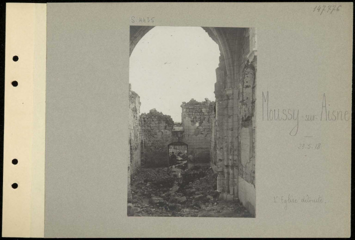 Moussy-sur-Aisne. L'église détruite