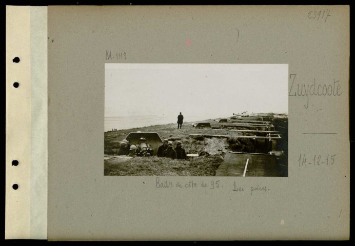 Zuydcoote. Batterie de côte de 95. Les pièces