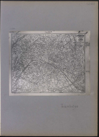 [carte géographique] [Paris]. Tir du 12 avril 1918
