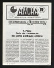 ANCHA. Agencia noticiosa chilena antifascista - édition en français - 1981